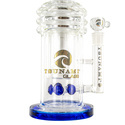 Button Double Honeycomb Perc Bong 16'' (Tsunami Glass)