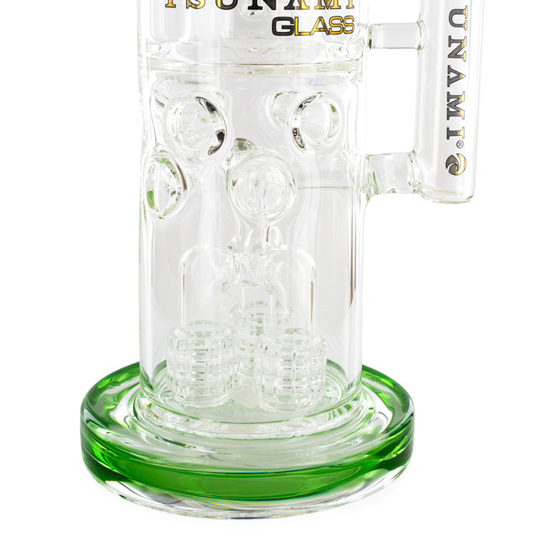 Barrel Showerhead Drum Honeycomb Bong 20'' (Tsunami Glass)