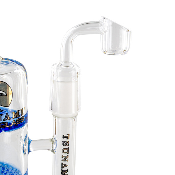 Side Neck Honey Turbine Dab Rig 9" (Tsunami Glass)