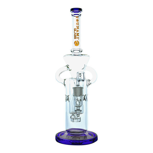 Shower Head Swiss Recycler Dab Rig 13'' (Tsunami Glass)