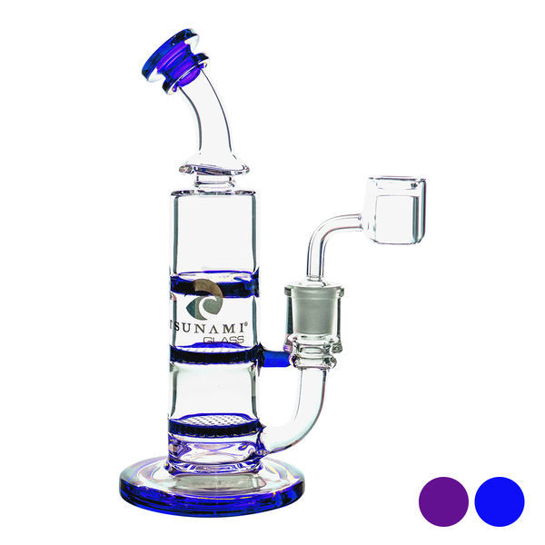 Double Honeycomb Turbine Dab Rig 8″ (Tsunami Glass)