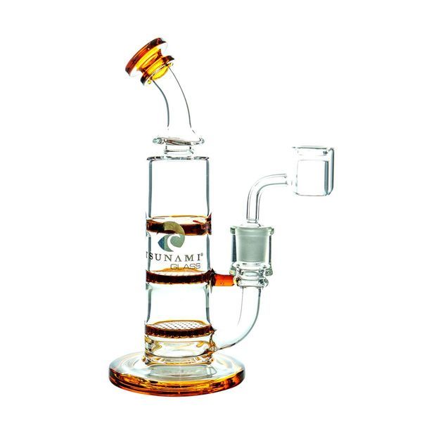 Double Honeycomb Turbine Dab Rig 8″ (Tsunami Glass)