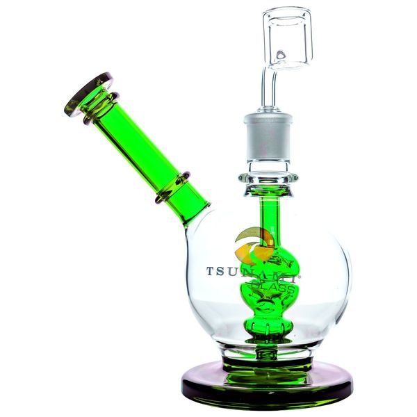 Shower Head Side Neck Dome Dab Rig 8″ (Tsunami Glass)