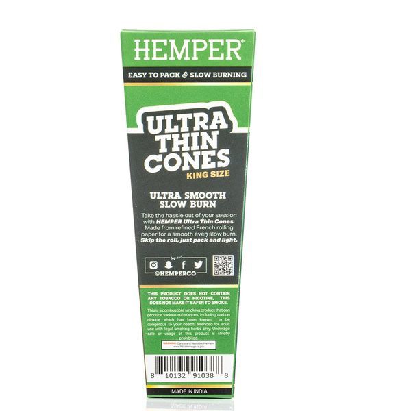 Ultra Thin Brown King Size Cones (Hemper) 3pk