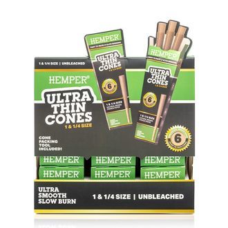 Ultra Thin Brown 1 1/4 Cones (Hemper) 6pk
