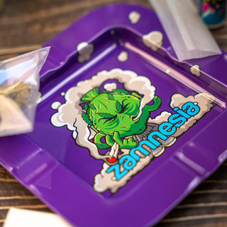 Budhead Metall-Aschenbecher quadratisch (Zamnesia)