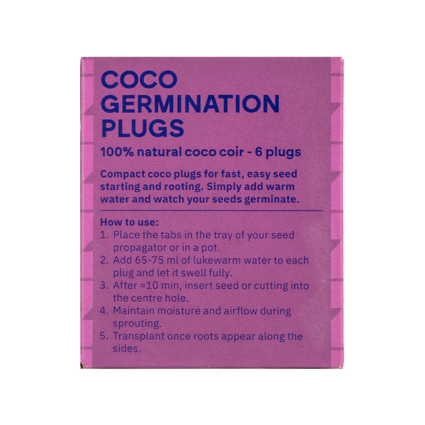 Kokos-Quelltabletten (Coco Plugs) 6er-Pack