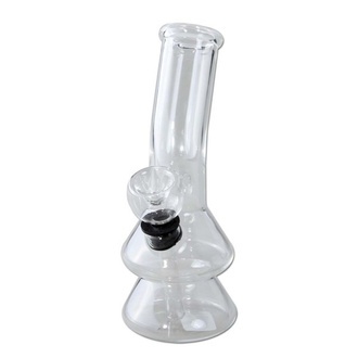 Mini Glass Bong (Black Leaf)