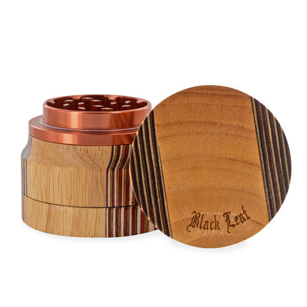 Grinder aus Aluminium/Holz (Black Leaf)