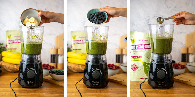 Lass den Mixer seine Arbeit machen, bis alles gut vermischt ist.