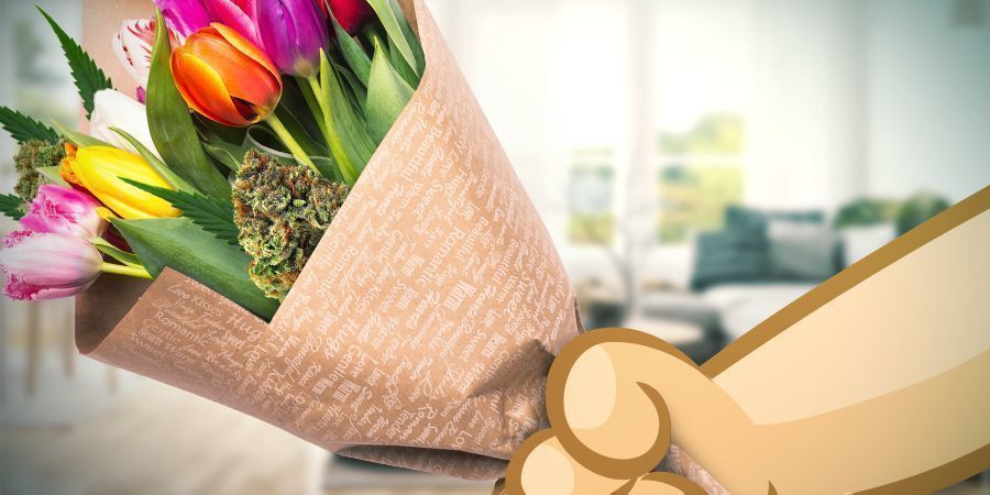 Valentistag Cannabisblütenstrauß Valentistag Cannabisblütenstrauß