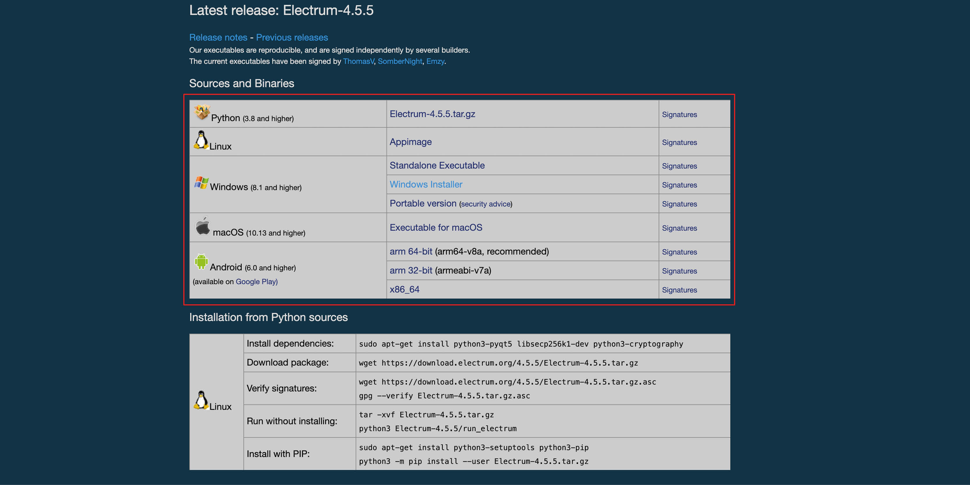 Gehe Zunächst Auf https://electrum.org/#download